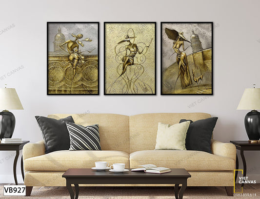 Bộ 3 Tranh Kiều Nữ Kiêu Sa Trong Trời Tây - VB927