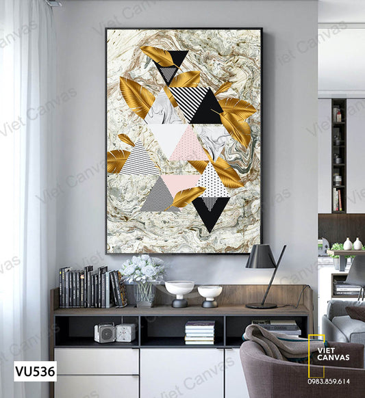 Tranh Lá Cây Và Hình Tam Giác - VU536