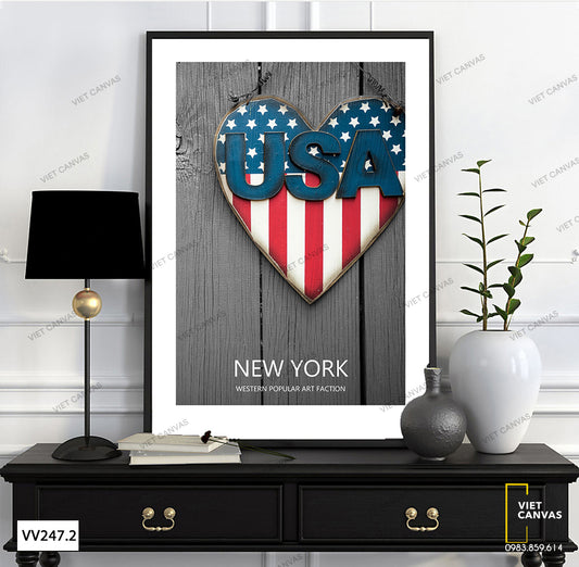 Tranh Lá Cờ USA - VV247.2