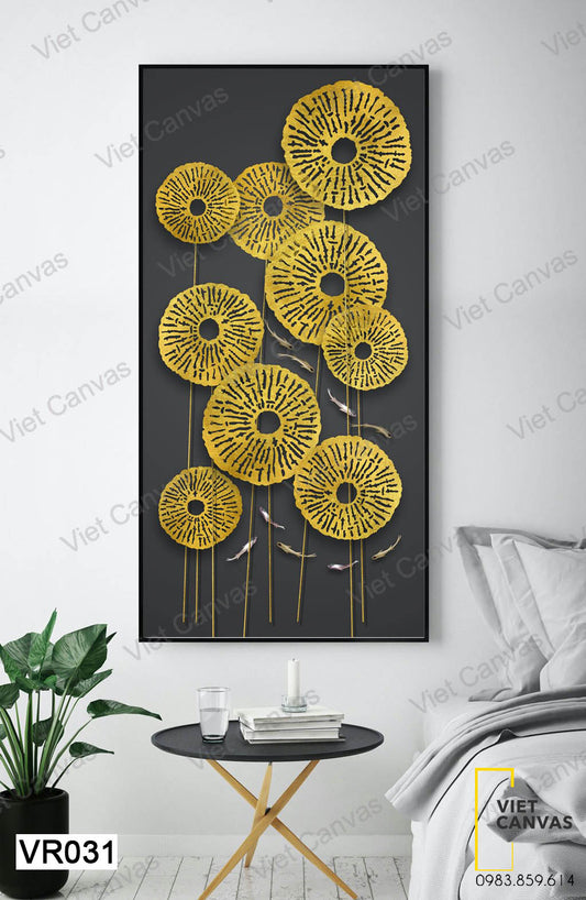 Tranh Lá Vàng Và Đàn Cá - VR031