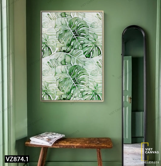 Tranh Lá Xanh Kiểu Cách Đơn Giản - VZ874.1