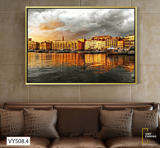 Tranh Lâu Đài Vàng Thành Phố Châu Âu - VY508.4