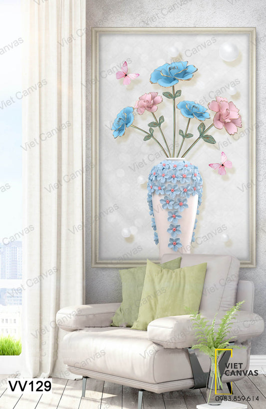 Tranh Lọ Hoa Cẩm Chướng - VV129