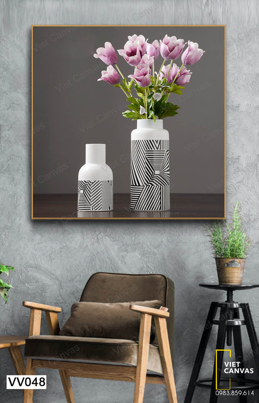 Tranh Lọ Hoa Tulip Tím - VV048