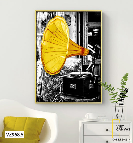Tranh Máy Phát Nhạc Loa Kèn - VZ968.5