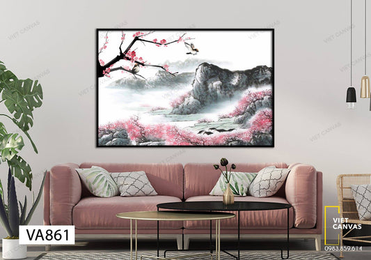 Tranh Mùa Đào Nở - VA861