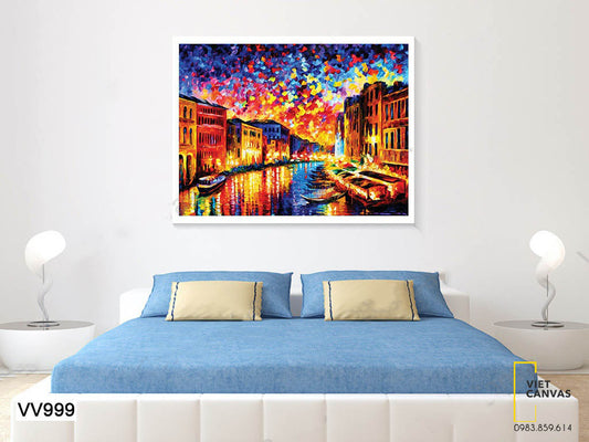 Tranh Thành Phố Buổi Tối - VV999