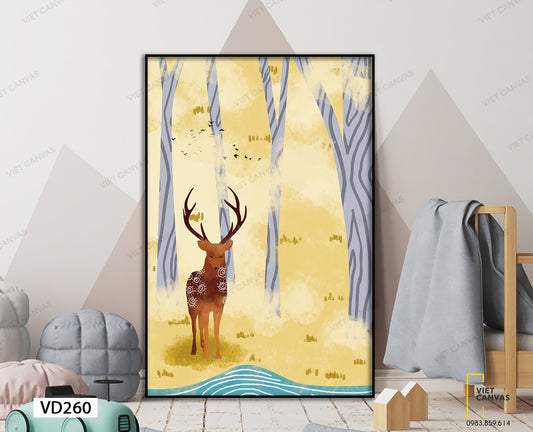 Tranh Nai Cạnh Dòng Suối - VD260