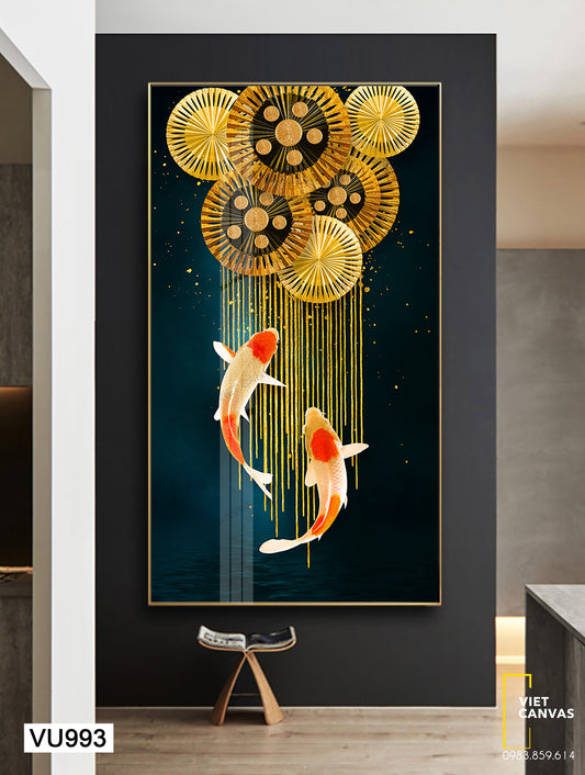 Tranh Hai Chú Cá Koi - VU993