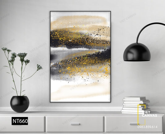Tranh Trừu Tượng Trắng Xám - NT660