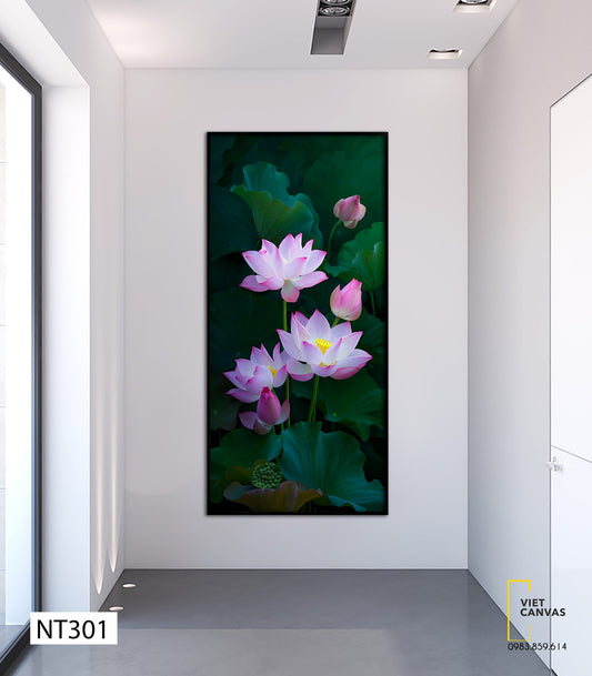 Tranh Hồ Hoa Sen - NT301
