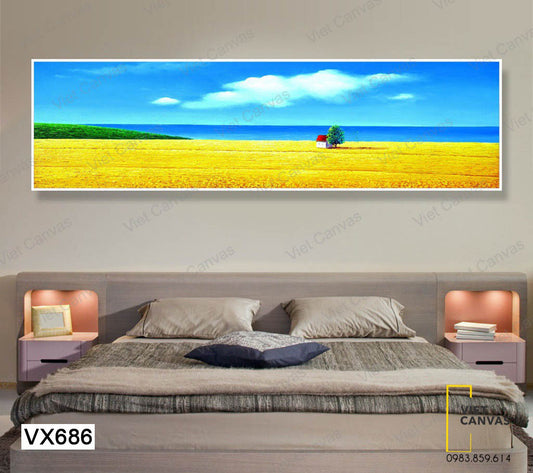 Tranh Ngôi Nhà Bên Biển Đơn Giản - VX686