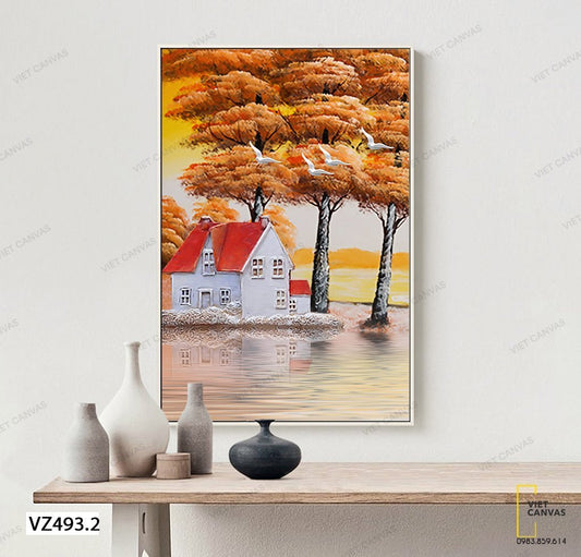 Tranh Ngôi Nhà Nhỏ Ven Dòng Sông - VZ493.2