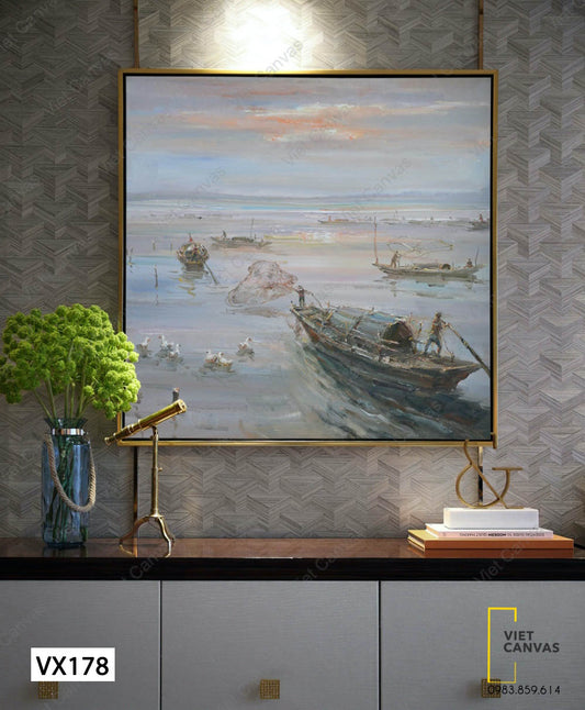 Tranh Người Dân Ra Khơi Đánh Cá - VX178