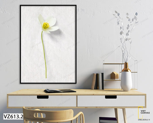 Tranh Nhành Hoa Trắng Nhẹ Nhàng - VZ613.2