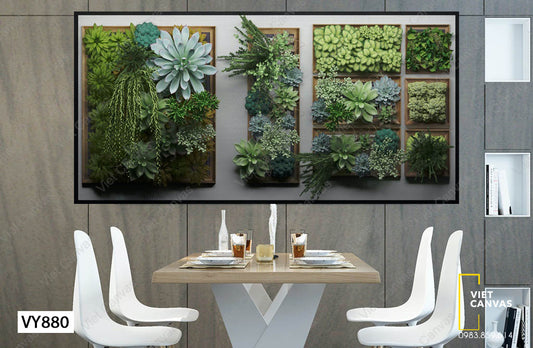 Tranh Những Chậu Sen Đá Bình Dị - VY880