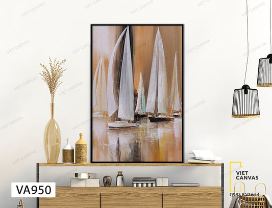 Tranh Đoàn Thuyền Cùng Ra Khơi - VA950