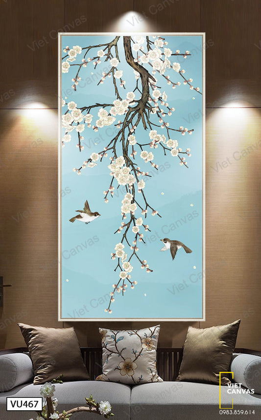 Tranh Những Chú Chim Và Cành Hoa Anh Đào - VU467