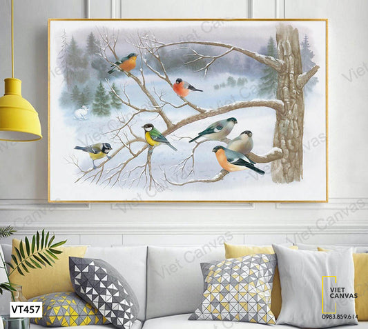 Tranh Đàn Chim Và Cây - VT457