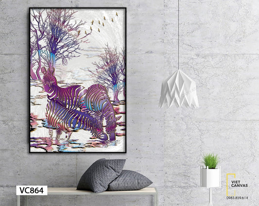 Tranh Những Chú Ngựa Và Rừng Hoang - VC864