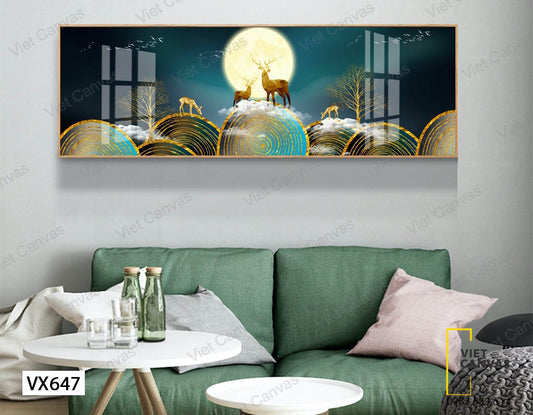 Tranh Những Con Hươu Dưới Ánh Trăng - VX647