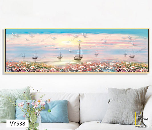 Tranh Những Con Thuyền Và Chim Hải Âu - VY538