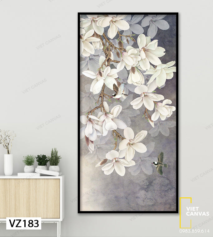 Tranh Những Đóa Hoa Sắc Trắng Tao Nhã - VZ183