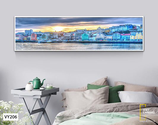 Tranh Những Ngôi Nhà Cổ Kính Ven Sông - VY206