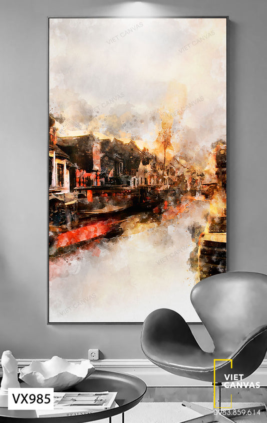 Tranh Những Ngôi Nhà Ven Sông - VX985