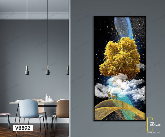 Tranh Hươu Dưới Tán Cây Vàng - VB892