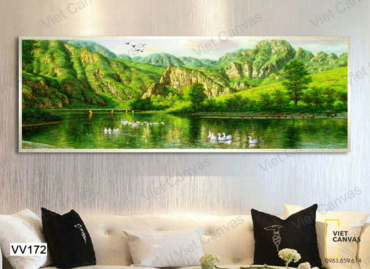 Tranh Đồi Núi Và Hồ Nước - VV172
