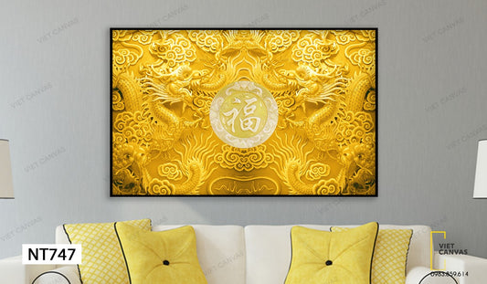 Tranh Rồng Bay Uốn Lượn - NT747