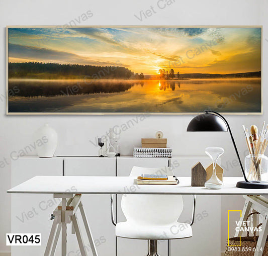 Tranh Dòng Sông Và Hoàng Hôn - VR045
