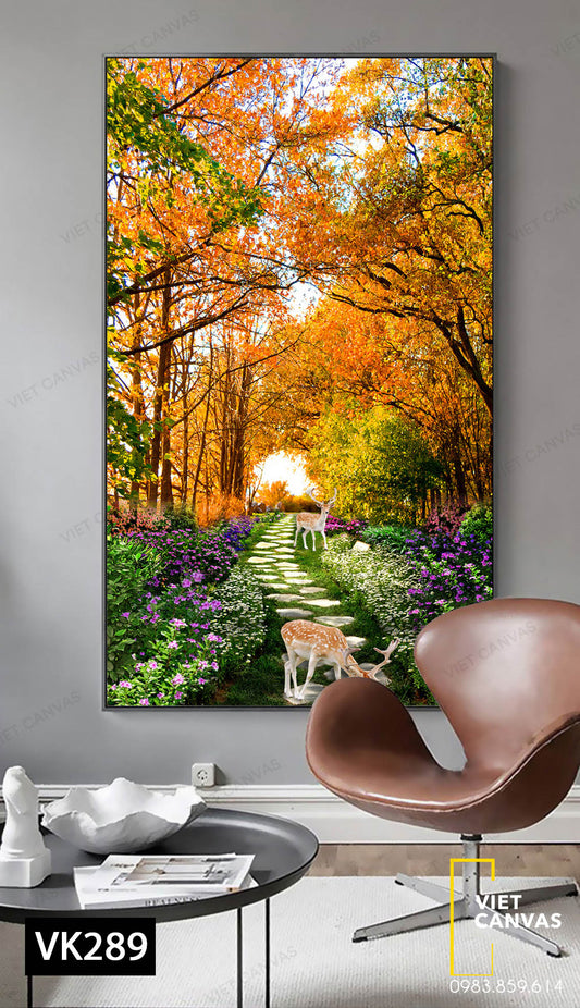 Tranh Rừng Cây Và Hoa Xanh Mát - VK289