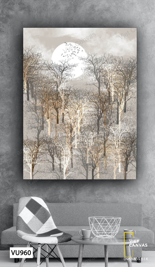 Tranh Rừng Cây Và Mặt Trăng - VU960