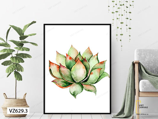 Tranh Sen Đá Xanh Mát - VZ629.3