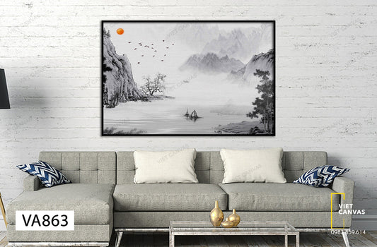 Tranh Sơn Thủy Trắng Đen - VA863