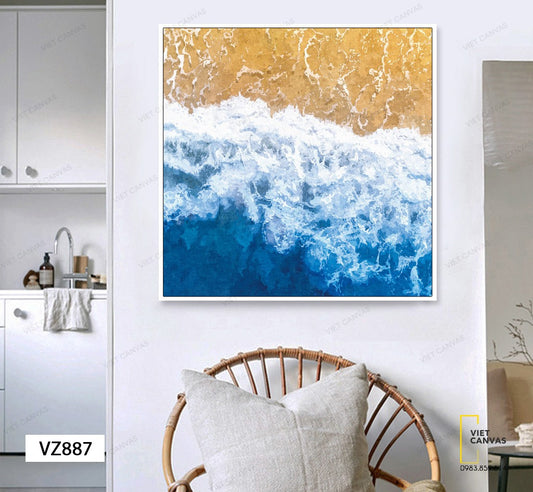 Tranh Sóng Biển Tràn Bờ Cát Vàng - VZ887