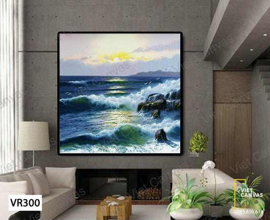 Tranh Sóng Biển Xô Đá - VR300