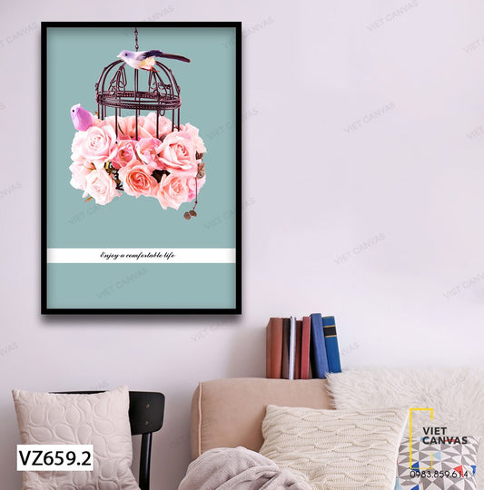 Tranh Lồng Chim Và Hoa Nở - VZ659.2