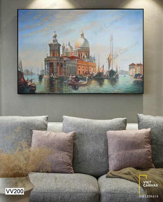 Tranh Tòa Lâu Đài Và Dòng Sông - VV200