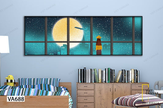 Tranh Ngắm Trăng Đêm - VA688