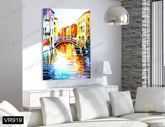 Tranh Thành Phố Và Con Kênh - VR919