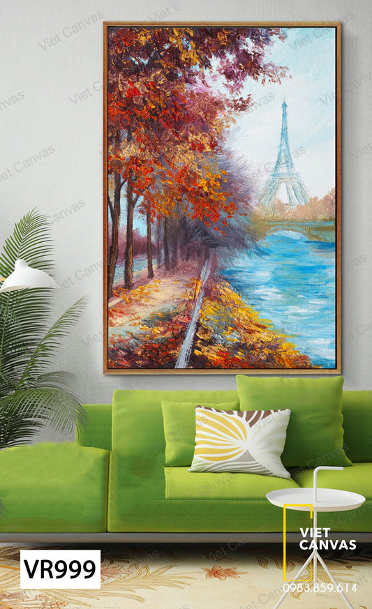 Tranh Con Đường Ven Sông ở Paris - VR999