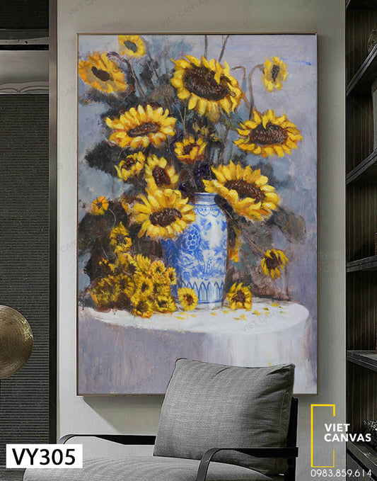 Tranh Lọ Hoa Hướng Dương Khoe Sắc - VY305