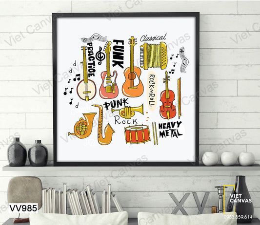 Tranh Các Loại Nhạc Cụ - VV985