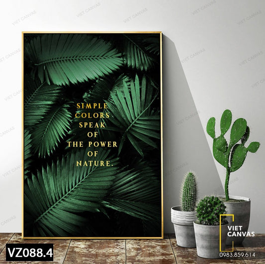 Tranh Lá Cây Và Quotes - VZ088.4