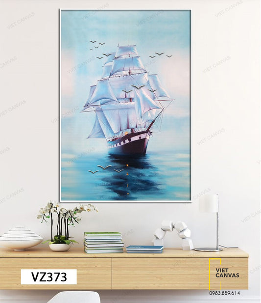 Tranh Thuyền Lớn Ngoài Biển Cả - VZ373