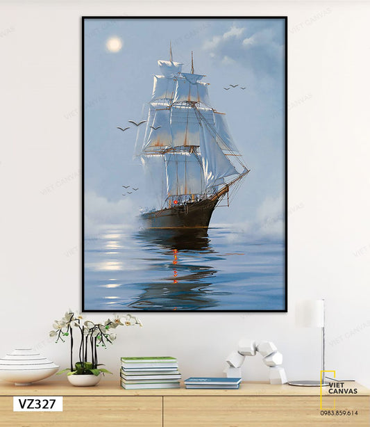 Tranh Thuyền Lớn Ngoài Biển Khơi - VZ327