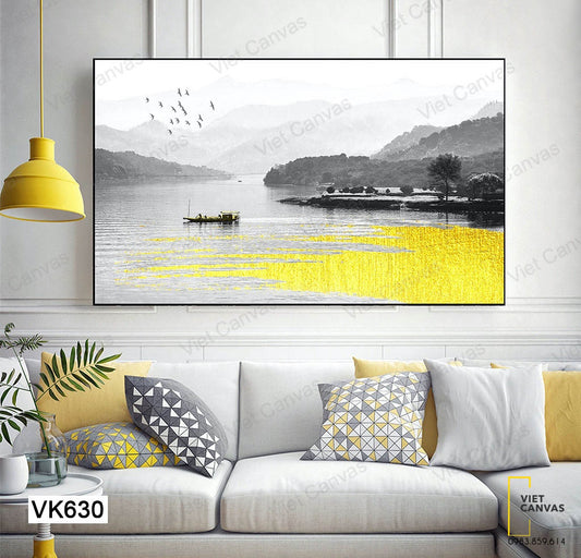 Tranh Thuyền Trên Sông Lớn - VK630